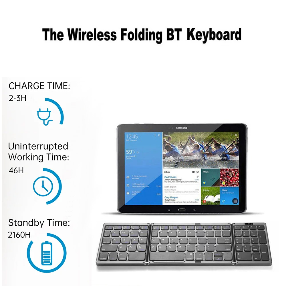 Tri-Fold Bluetooth Keyboard Po - đánh giá và giá Android Tablet Gaming Accessories