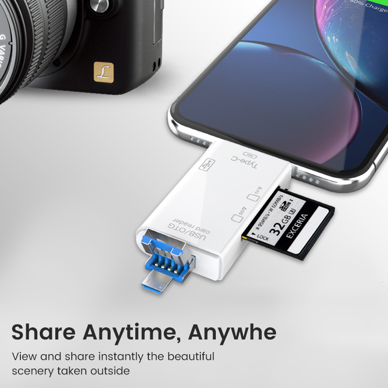 USB Type C Card Reader 6 in 1  - đánh giá và giá Tablet Reading Accessories